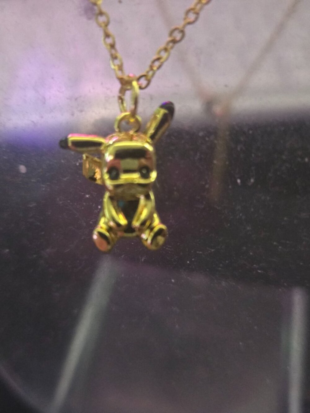 Gold Plated Pikachu Pendant Necklace